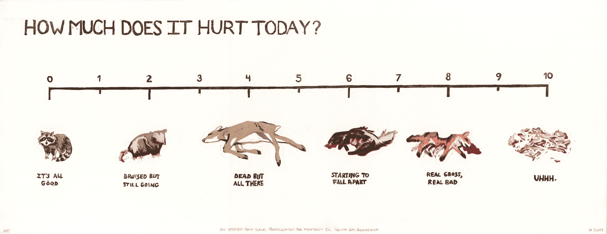An Updated Pain Scale using Roadkill by Holly Scott 